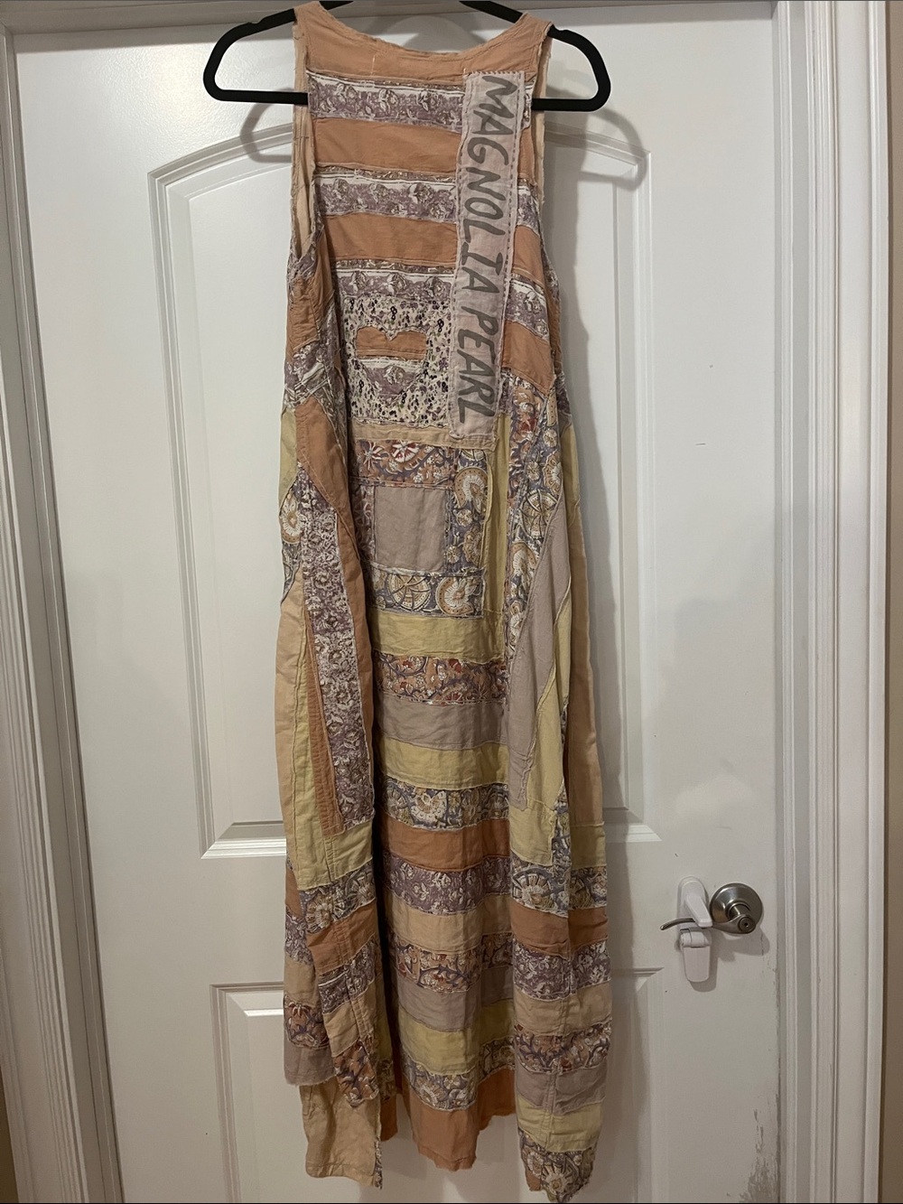 Magnolia Pearl Peach, Cream & Beige Patchwork Maxi Dress NWT - Picture 5 of 8